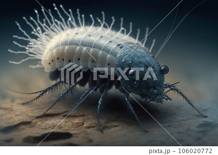 Dust mite magnified through an electron microscope created by generative AI Dust mite magnified through an electron microscope created by generative AI 106020772