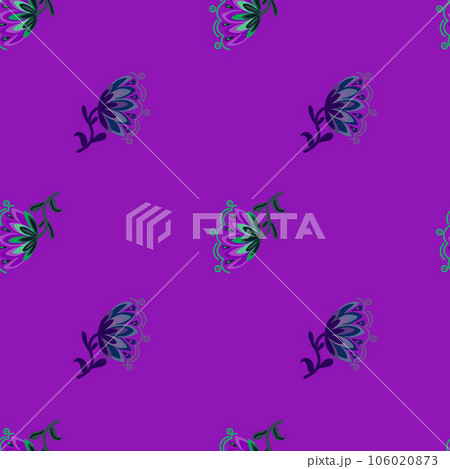 Stylized wildflower seamless pattern. Decorative naive flower botanical background. Stylized wildflower seamless pattern. Decorative naive flower botanical background. 106020873