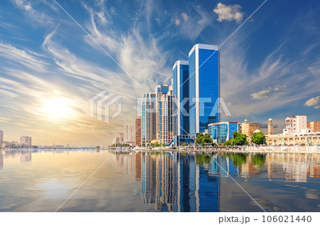 The Nile river and modern center of Cairo view, Egypt The Nile river and modern center of Cairo view, Egypt 106021440