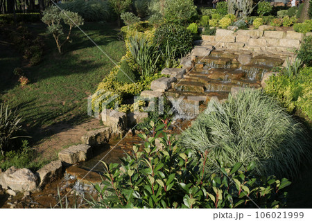 small waterfall at public park in istanbul  106021999