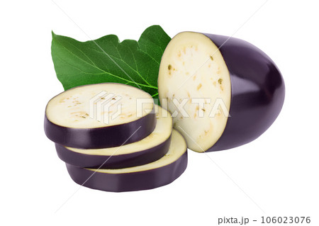 Eggplant or aubergine isolated on white background with full depth of field 106023076