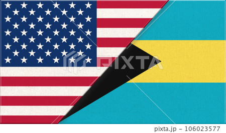 Flags of USA and Bahamas. USA and Bahamas relations 106023577
