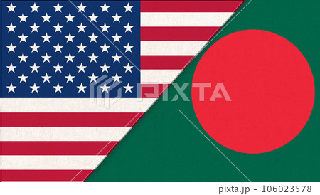 Flags of USA and Bangladesh. USA and Bengalis relations 106023578