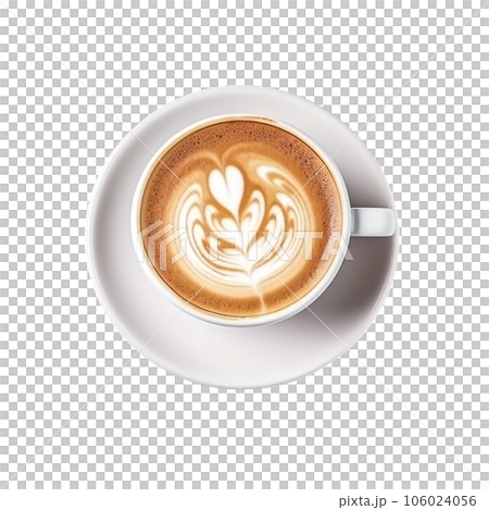White cup of cappuccino coffee isolated. White cup of cappuccino coffee isolated. 106024056