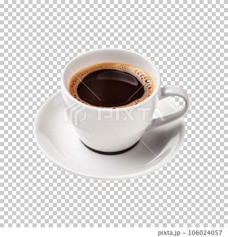 White cup of black coffee isolated. White cup of black coffee isolated. 106024057