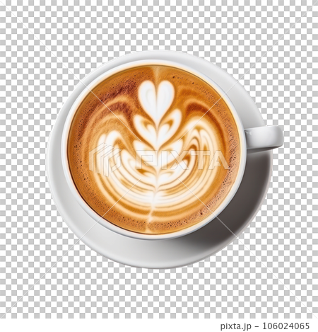 White cup of cappuccino coffee isolated. White cup of cappuccino coffee isolated. 106024065