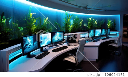 Inspiring office interior design Tech-inspired style Generative AI AIG 31. 106024171