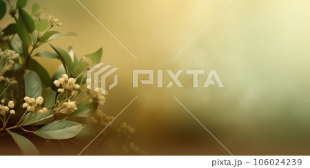 Beautiful abstract green brown misty morning photo floral design background banner. Generative AI AIG32 Beautiful abstract green brown misty morning photo floral design background banner. Generative AI AIG32 106024239
