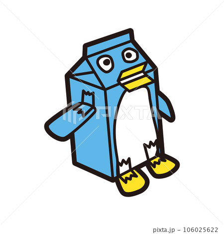 牛乳パック 工作 ペンギン 線画 106025622