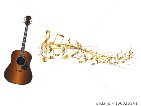 ギターと音符 106026541