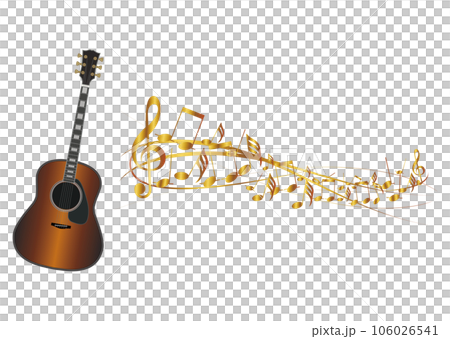 ギターと音符 106026541
