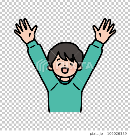 両手をあげる男性 両手をあげる男性 106026589