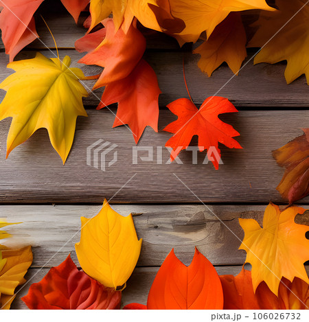 Autumn orange, leaves fall random background,...のイラスト素材 [106026732] - PIXTA