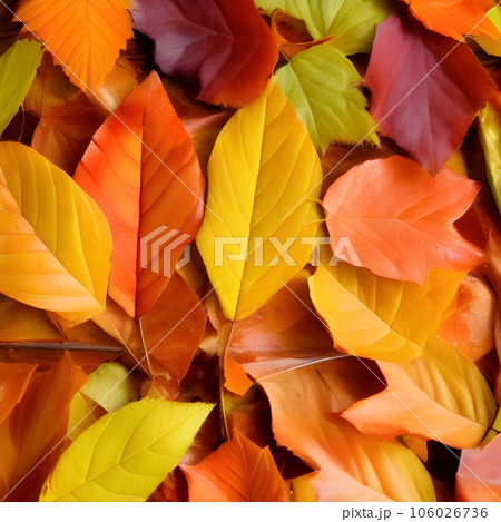 Autumn orange, leaves fall random background,...のイラスト素材 [106026736] - PIXTA
