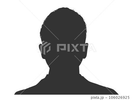 ベリーショートの男性の顔写真のシルエットのイラスト 106026925