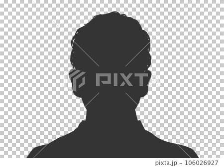 男性の顔写真のシルエットのイラスト 106026927