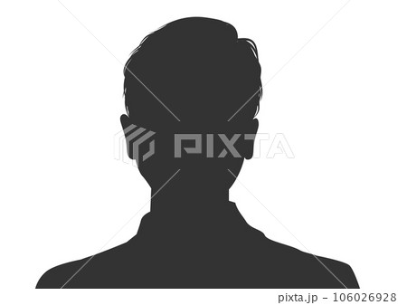 七三分けの男性の顔写真のシルエットのイラスト 106026928