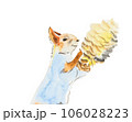 Squirrel with pinecone isolated on a white background, watercolor 106028223