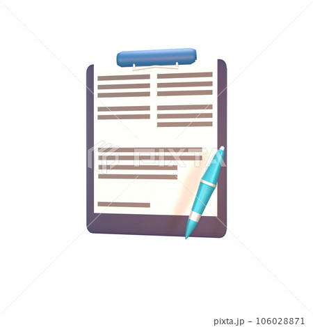 3D icon employment contract rendered isolated on the transparent background 106028871
