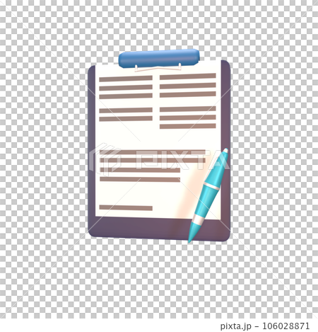 3D icon employment contract rendered isolated on the transparent background 106028871