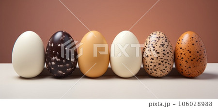 palette shades of color of chicken eggs on a light background palette shades of color of chicken eggs on a light background 106028988