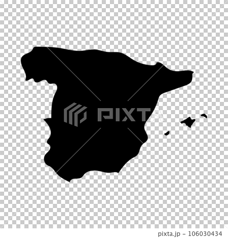 スペイン地図のシルエットアイコン。ベクター。 スペイン地図のシルエットアイコン。ベクター。 106030434