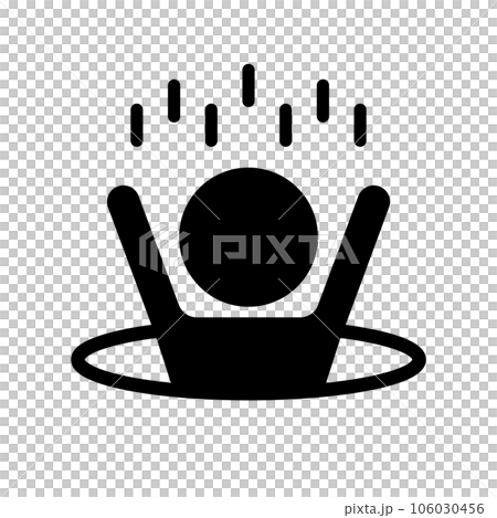 Silhouette icon of a person falling into a hole. vector. 106030456