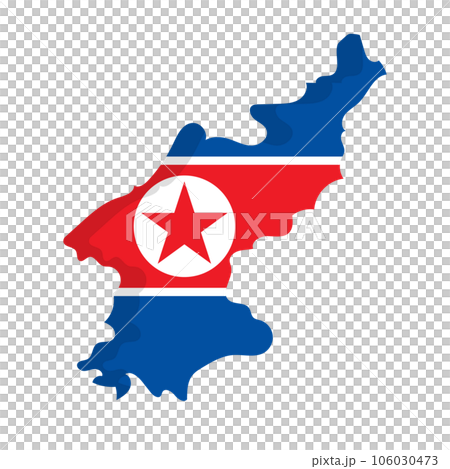 北朝鮮国旗の地図アイコン。ベクター。 106030473