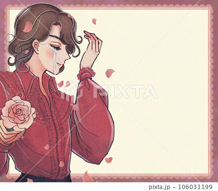 薔薇の花を持った勘違いイケメンお兄さんのフレーム 薔薇の花を持った勘違いイケメンお兄さんのフレーム 106031199
