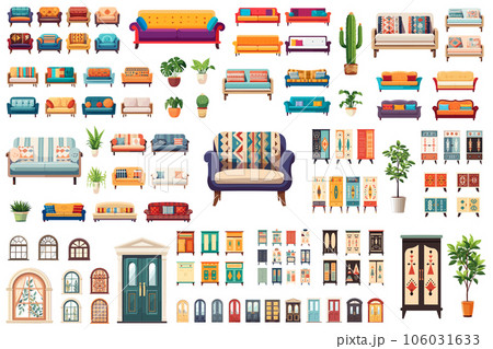 可愛い家具のイラストセット 106031633