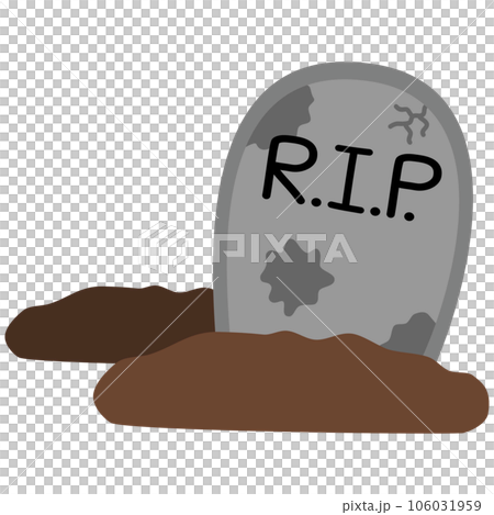 Cute RIP Grave Kawii Chibi Cartoon Style 106031959