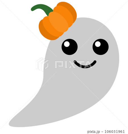 Cute Ghost and Pumpkin Kawaii Chibi Cartoon Style 106031961