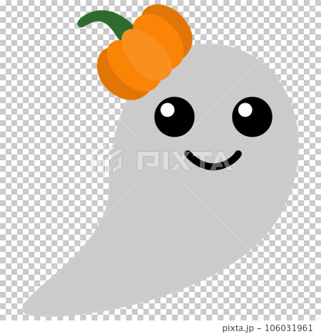 Cute Ghost and Pumpkin Kawaii Chibi Cartoon Style 106031961