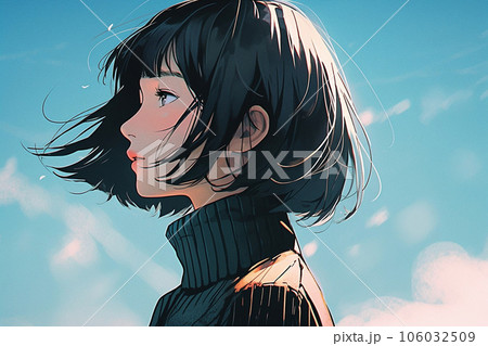 空を見上げる女性 AI画像 空を見上げる女性 AI画像 106032509
