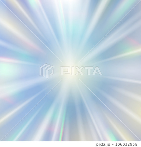 中央から放射状に光がさすキラキラプリズムライト背景 106032958