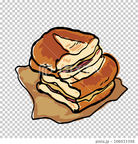 古巴三明治手繪插畫 106033398