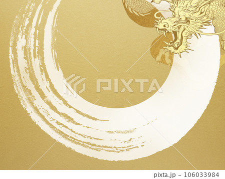 金箔と龍の背景 106033984