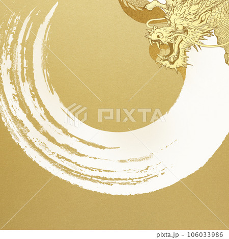 金箔と龍の背景 106033986