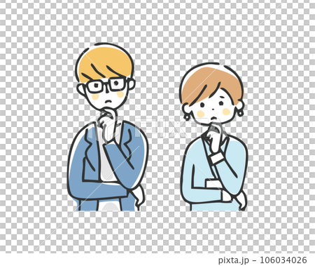 悩んでいるビジネスパーソンのイラスト 悩んでいるビジネスパーソンのイラスト 106034026
