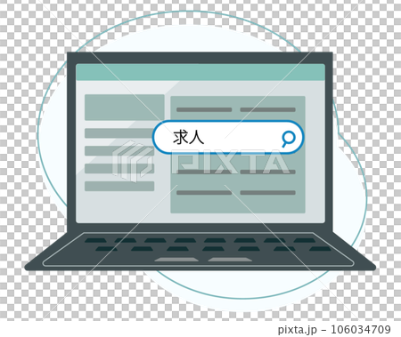 招聘網站和個人電腦。找工作，找工作。矢量圖 106034709