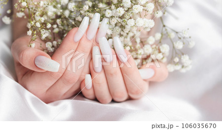 Beauty treatment,  nice manicured woman fingernails. 106035670