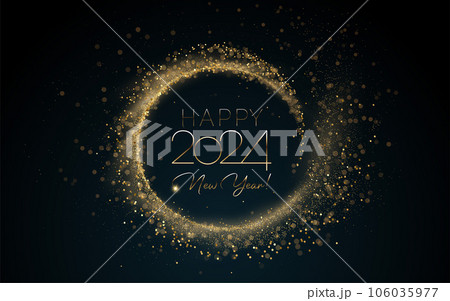 2024 New Year Abstract shiny color gold wave design element 2024 New Year Abstract shiny color gold wave design element 106035977