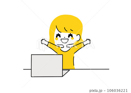 仕事が終わって喜ぶ女の子 106036221