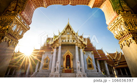 Bangkok City - Benchamabophit  dusitvanaram temple from Bangkok Thailand 106036397