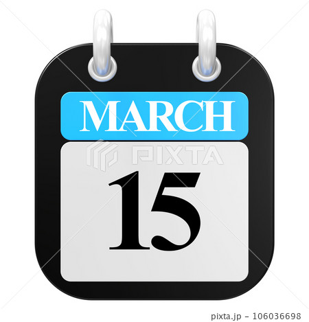 black calendar with blue, isolated icon 106036698