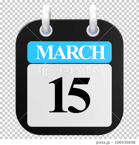 black calendar with blue, isolated icon 106036698