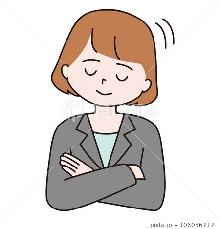 腕を組む　スーツ　頷く女性 106036717