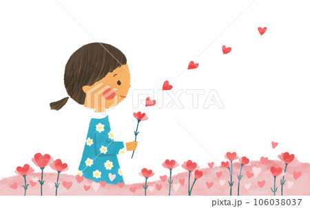 カーネーション畑の中の女の子 カーネーション畑の中の女の子 106038037