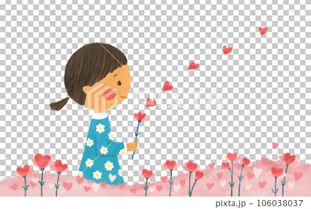 カーネーション畑の中の女の子 カーネーション畑の中の女の子 106038037