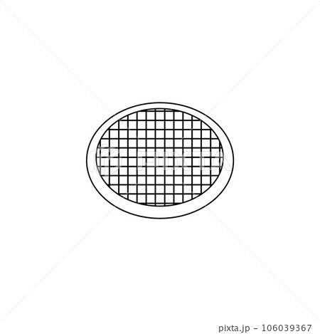 整流網（水道の水流を整える網）の線画 106039367